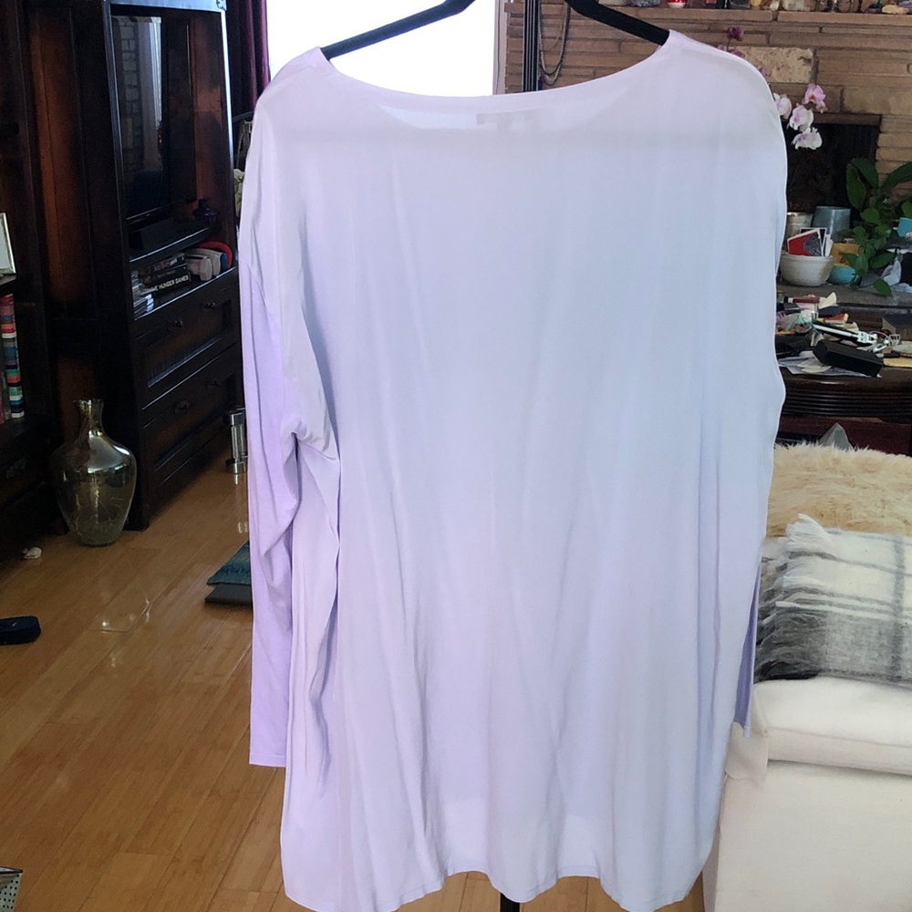 Eileen Fisher Lavender Long Sleeve Swing Tee - Picture 4 of 4